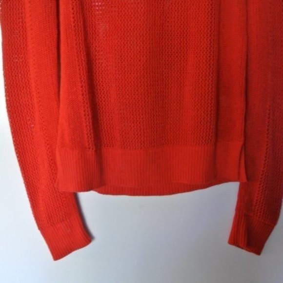 Athleta Red Mesh Pullover Sweater M - Picture 7 of 8